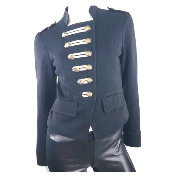 Modern Vintage Jackets & Blazers - Naranka black military officers band jacket top